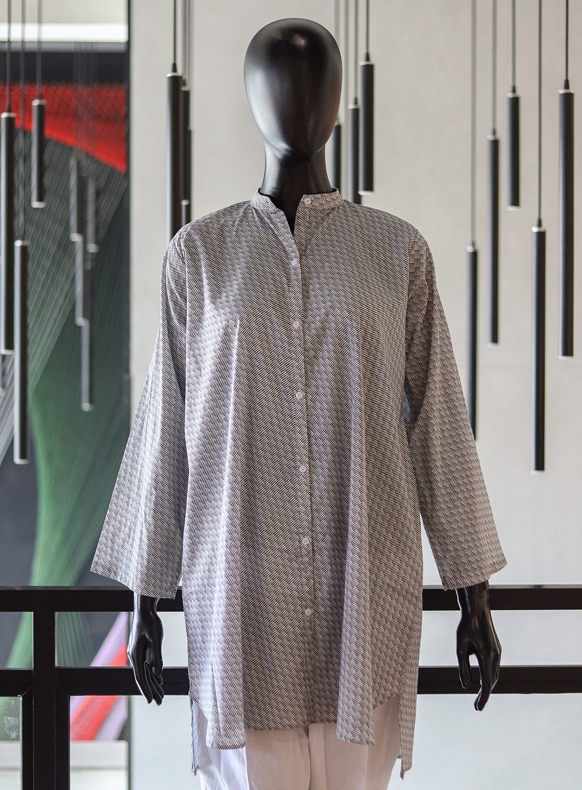 Royal Fashion Printed Lawn Stitched Kurti - RF24PL D-08 B&W Royal Fashion Printed Lawn Stitched Kurti - RF24PL D-08 B&W