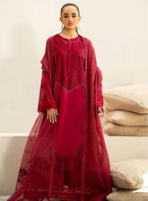 Saad Shaikh Luxury Eid Embroidered Lawn 3 Piece Unstitched Suit SSK24E BLUSH