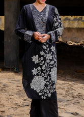 Saba Sumaiya Printed Cambric 2 Piece Unstitched Suit SSY25P D-BLACK FLORAL