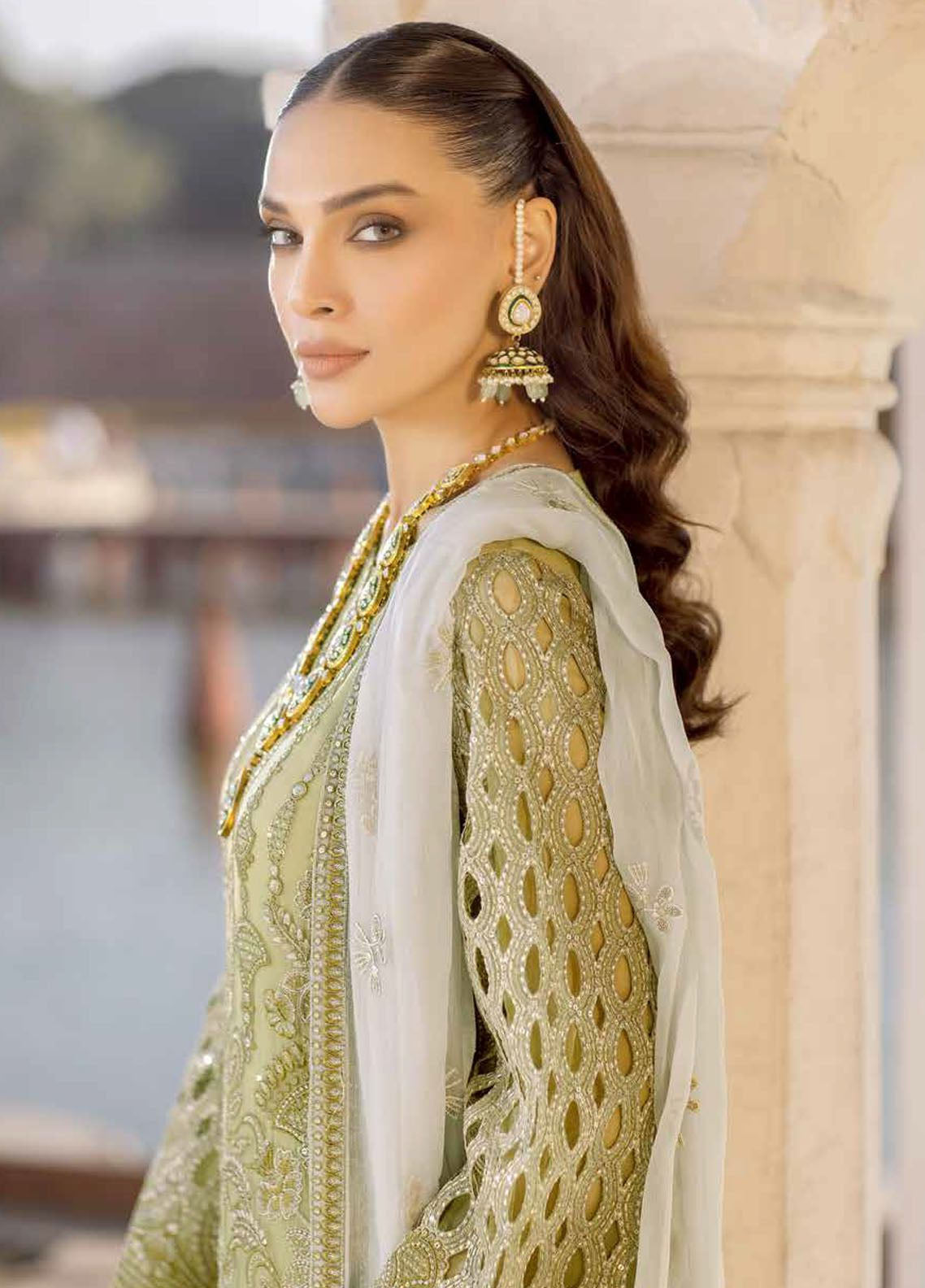 Safeera By Flossie Embroidered Chiffon 3 Piece Unstitched Suit FL24SF S-1301 HONEY HAZE Safeera By Flossie Embroidered Chiffon 3 Piece Unstitched Suit FL24SF S-1301 HONEY HAZE