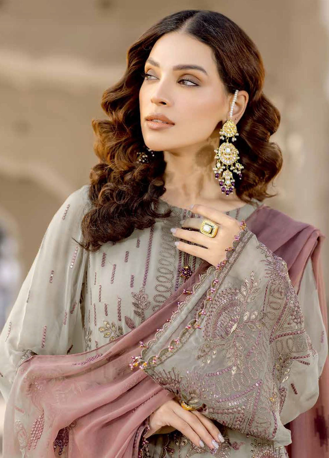 Safeera By Flossie Embroidered Chiffon 3 Piece Unstitched Suit FL24SF S-1310 BEARSUIT Safeera By Flossie Embroidered Chiffon 3 Piece Unstitched Suit FL24SF S-1310 BEARSUIT