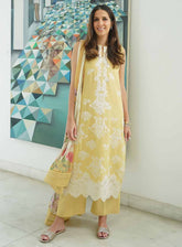 Sahar Embroidered Lawn 3 Piece Unstitched Suit S25FEV2 D-04 CITRUS BLOOM