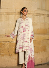 Sahar Winter Dyed Jacquard Viscose 3 Piece Unstitched Suit S25W3PC D-12 CELESTE BLOOM