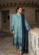 Sahar Winter Dyed Jacquard Viscose 3 Piece Unstitched Suit S25W3PC D-13 MYSTIC EMERALD