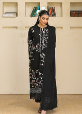 Sahar Winter Embroidered Khaddar 3 Piece Unstitched Suit S25W3PC D-02 MOONLIT NOIR