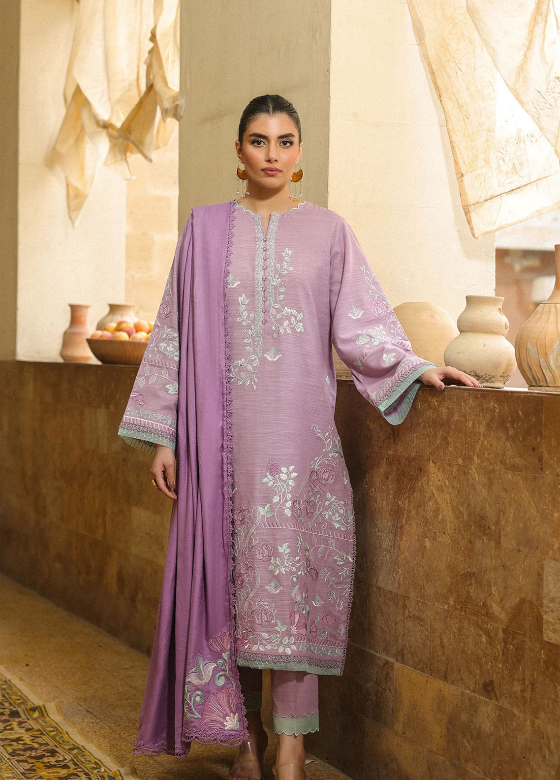 Sahar Winter Embroidered Khaddar 3 Piece Unstitched Suit S25W3PC D-03 LAVINA ROSE Sahar Winter Embroidered Khaddar 3 Piece Unstitched Suit S25W3PC D-03 LAVINA ROSE