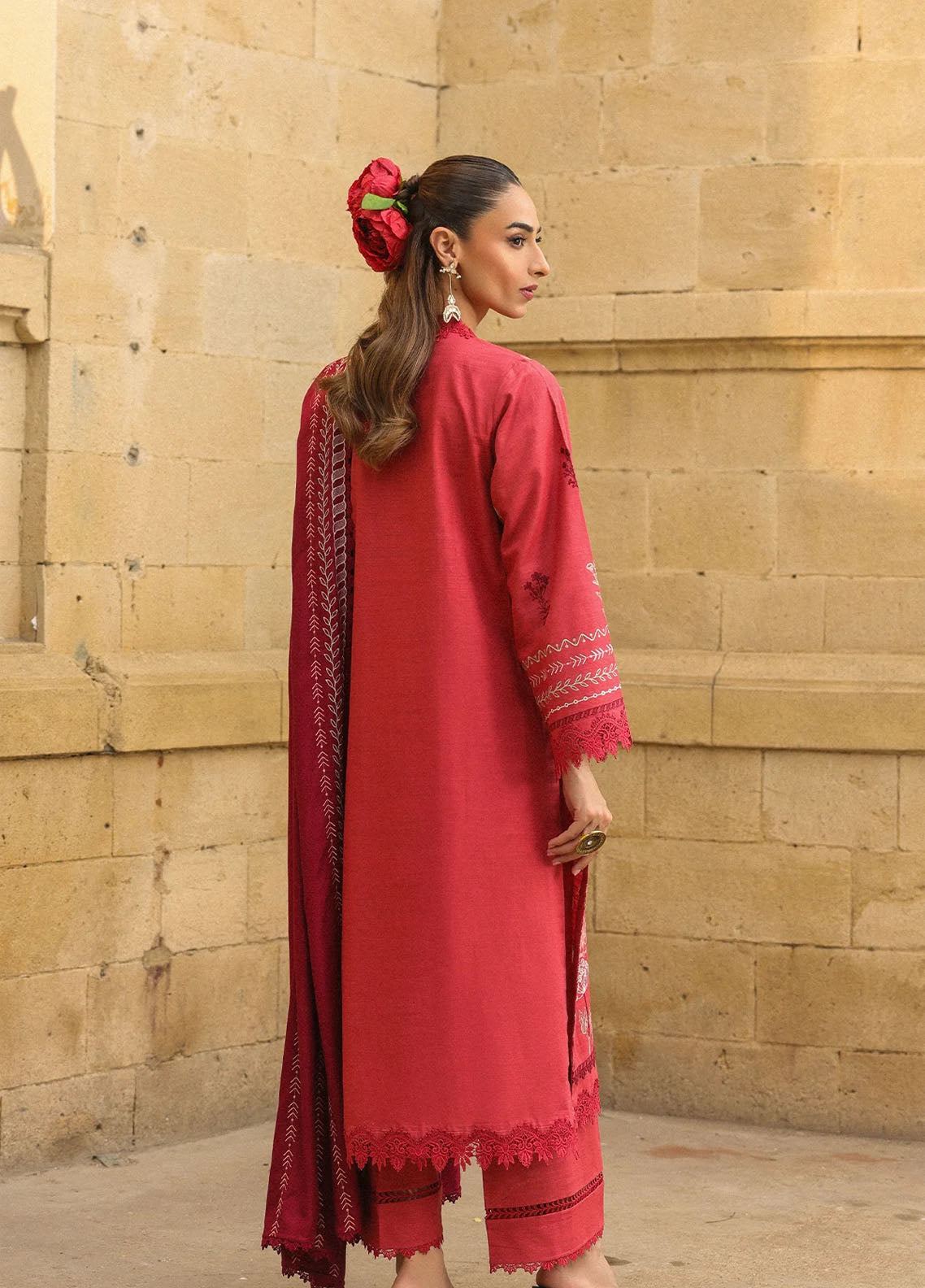 Sahar Winter Embroidered Khaddar 3 Piece Unstitched Suit S25W3PC D-07 VERMILION GLOW Sahar Winter Embroidered Khaddar 3 Piece Unstitched Suit S25W3PC D-07 VERMILION GLOW