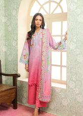 Sahar Winter Printed Khaddar 3 Piece Unstitched Suit S25W3PC D-16 SKY BLUSH