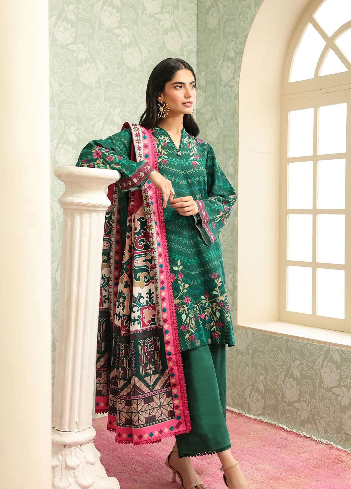 Sahar Winter Printed Khaddar 3 Piece Unstitched Suit S25W3PC D-18 ETERNAL EMERALD Sahar Winter Printed Khaddar 3 Piece Unstitched Suit S25W3PC D-18 ETERNAL EMERALD