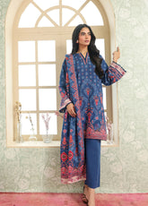 Sahar Winter Printed Khaddar 3 Piece Unstitched Suit S25W3PC D-20 ROYAL MIDNIGHT