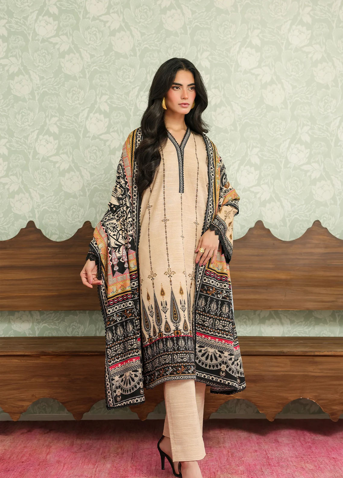 Sahar Winter Printed Khaddar 3 Piece Unstitched Suit S25W3PC D-21 ORNATE DESERT Sahar Winter Printed Khaddar 3 Piece Unstitched Suit S25W3PC D-21 ORNATE DESERT