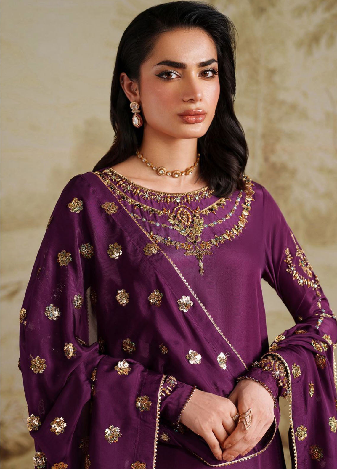 Saheera By Zarif Festive Hand Embellished Embroidered Raw Silk 3 Piece Unstitched Suit ZF25S D-SHE-01 UMAIRAH Saheera By Zarif Festive Hand Embellished Embroidered Raw Silk 3 Piece Unstitched Suit ZF25S D-SHE-01 UMAIRAH