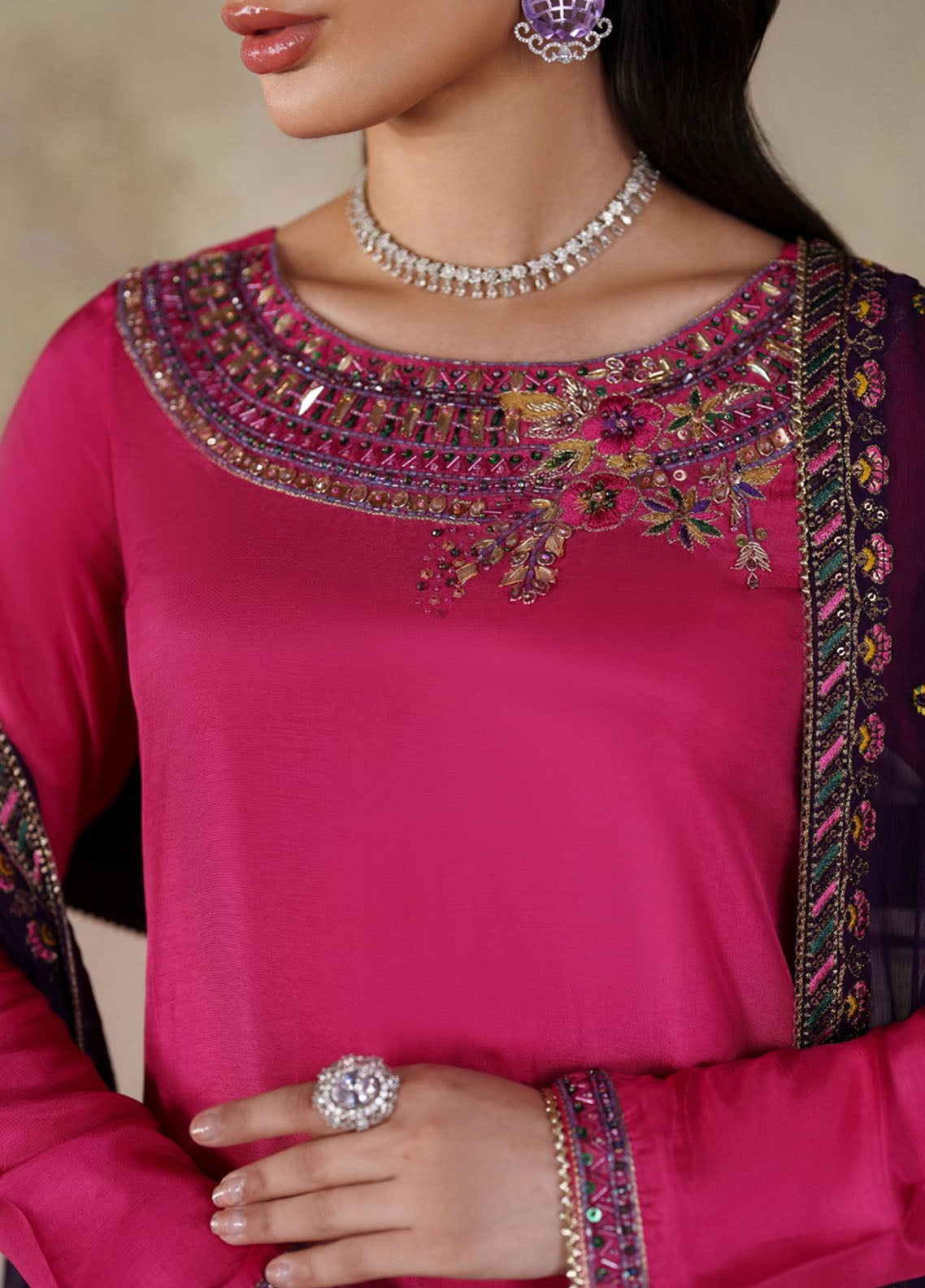 Saheera By Zarif Festive Hand Embellished Embroidered Tussel Silk 3 Piece Unstitched Suit ZF25S D-SHE-04 HANEERA Saheera By Zarif Festive Hand Embellished Embroidered Tussel Silk 3 Piece Unstitched Suit ZF25S D-SHE-04 HANEERA