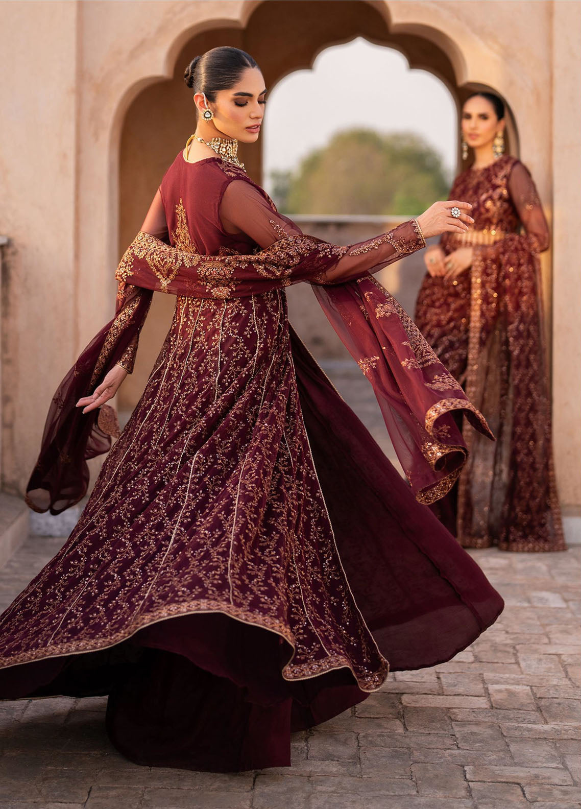 Sahiba By Zarif Formals Embroidered Net 3 Piece Unstitched Suit ZF25SFE D-SBA-01 ELIF Sahiba By Zarif Formals Embroidered Net 3 Piece Unstitched Suit ZF25SFE D-SBA-01 ELIF