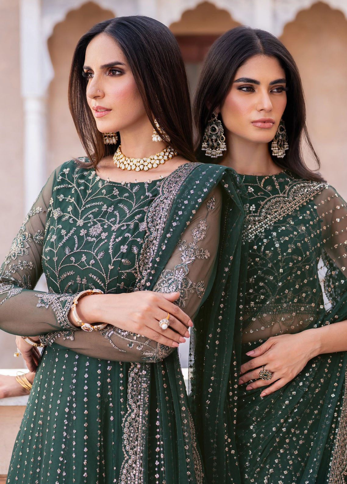 Sahiba By Zarif Formals Embroidered Net 3 Piece Unstitched Suit ZF25SFE D-SBA-05 KERAN Sahiba By Zarif Formals Embroidered Net 3 Piece Unstitched Suit ZF25SFE D-SBA-05 KERAN