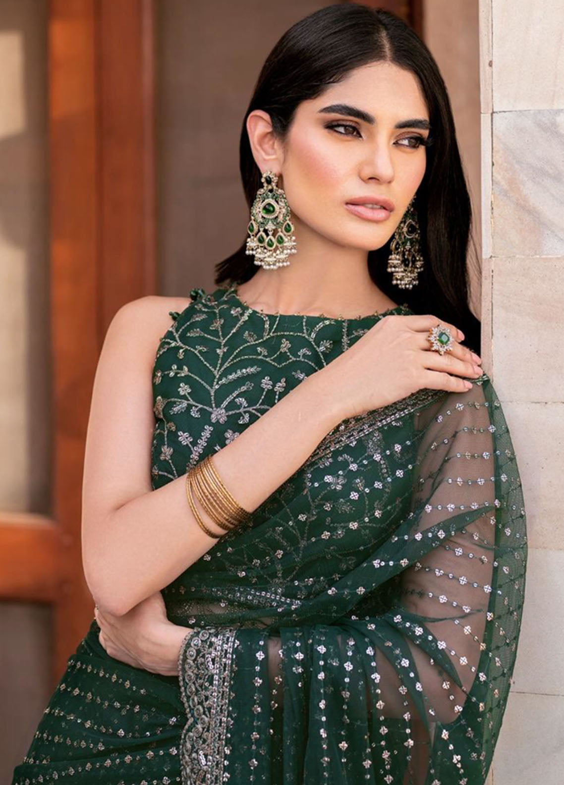 Sahiba By Zarif Formals Embroidered Net 3 Piece Unstitched Suit ZF25SFE D-SBA-05 KERAN Sahiba By Zarif Formals Embroidered Net 3 Piece Unstitched Suit ZF25SFE D-SBA-05 KERAN