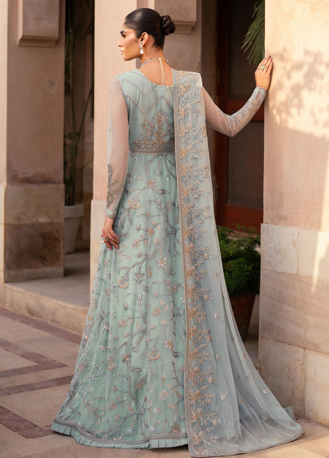 Sahiba By Zarif Formals Embroidered Net 3 Piece Unstitched Suit ZF25SFE D-SBA-06 INEESA Sahiba By Zarif Formals Embroidered Net 3 Piece Unstitched Suit ZF25SFE D-SBA-06 INEESA