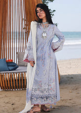 Sahil By Qalamkar Luxury Embroidered Lawn 3 Piece Unstitched Suit QLM26SLL D-SA-08 ZAYNA