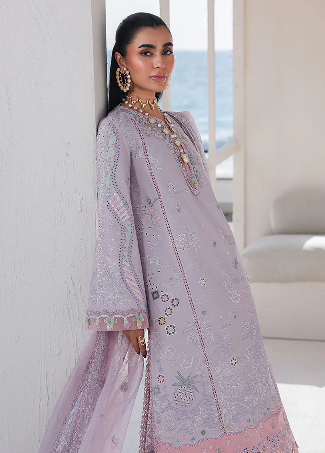Sahil By Qalamkar Luxury Embroidered Lawn 3 Piece Unstitched Suit QLM26SLL D-SA-11 REHMA Sahil By Qalamkar Luxury Embroidered Lawn 3 Piece Unstitched Suit QLM26SLL D-SA-11 REHMA