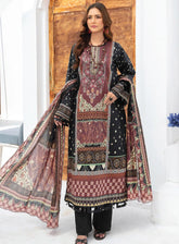 Saira Bano By Humdum Embroidered Lawn 3 Piece Unstitched Suit HD24S D-09