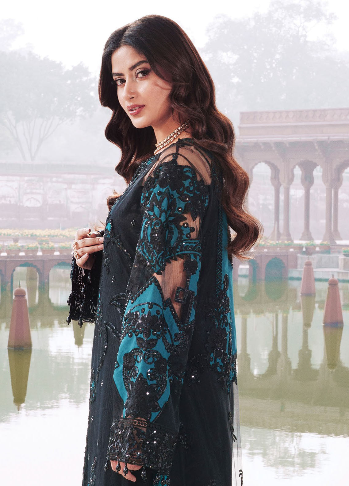 Sajal By Imrozia Premium Embroidered Net 3 Piece Unstitched Suit IM26SV2 D-I-256 SHABNUM Sajal By Imrozia Premium Embroidered Net 3 Piece Unstitched Suit IM26SV2 D-I-256 SHABNUM