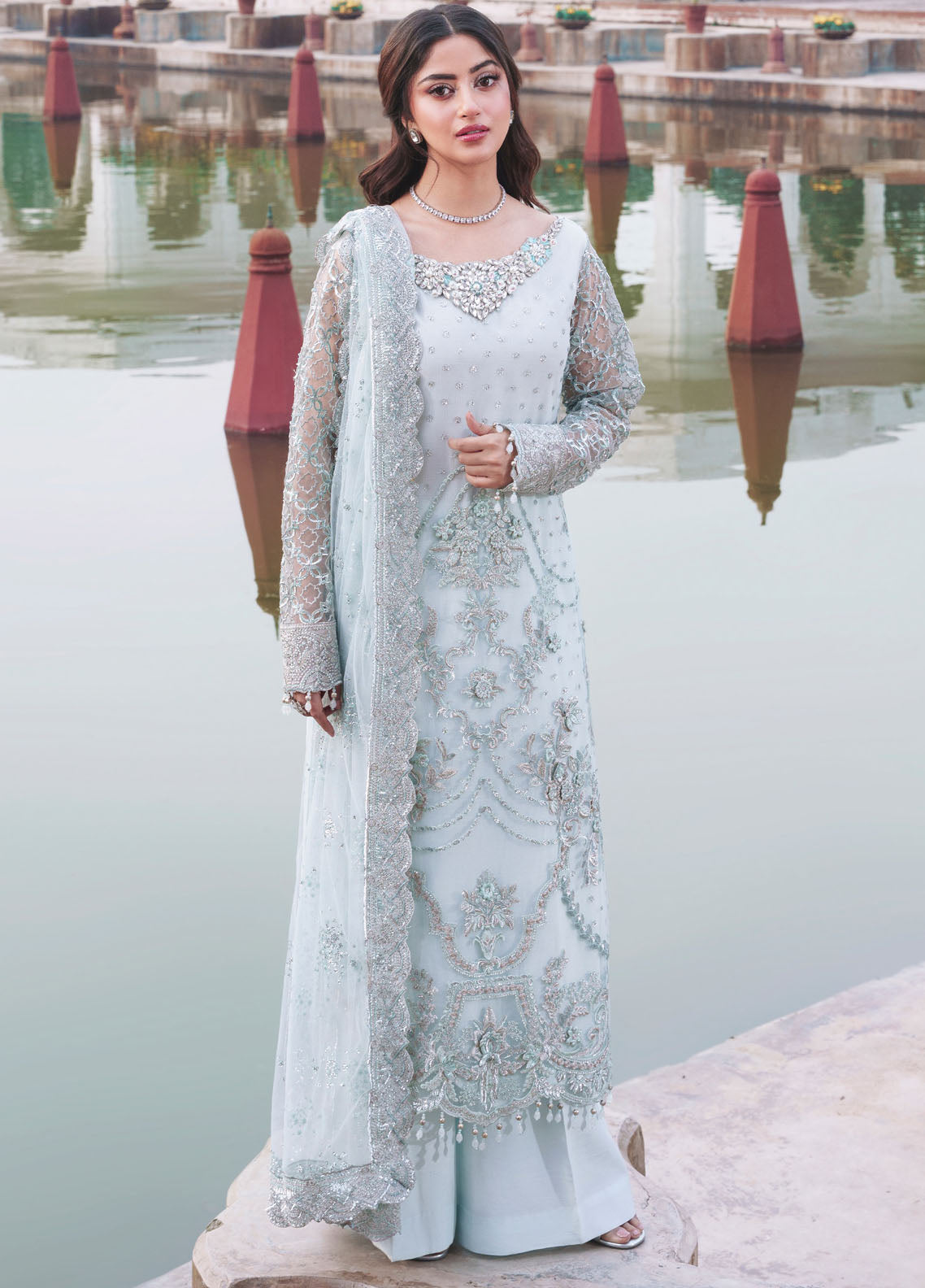 Sajal By Imrozia Premium Embroidered Net 3 Piece Unstitched Suit IM26SV2 D-I-262 AABSHAAR Sajal By Imrozia Premium Embroidered Net 3 Piece Unstitched Suit IM26SV2 D-I-262 AABSHAAR