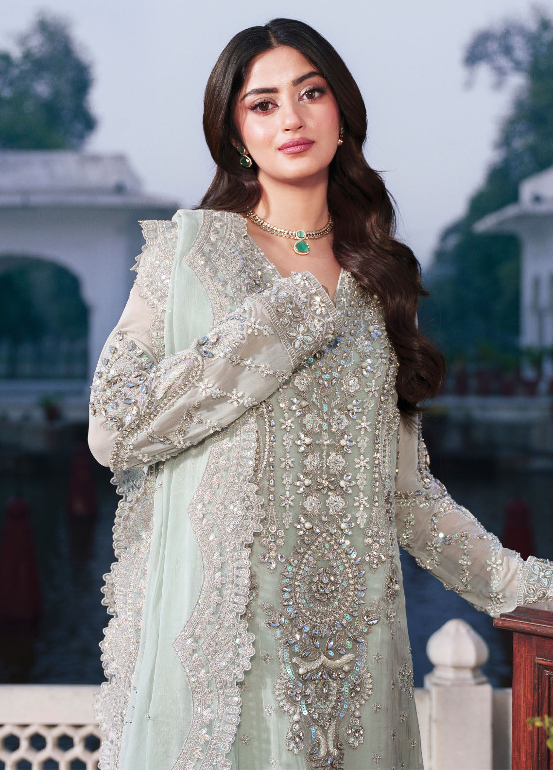 Sajal By Imrozia Premium Embroidered Organza 3 Piece Unstitched Suit IM26SV2 D-I-264 CHAMAK Sajal By Imrozia Premium Embroidered Organza 3 Piece Unstitched Suit IM26SV2 D-I-264 CHAMAK