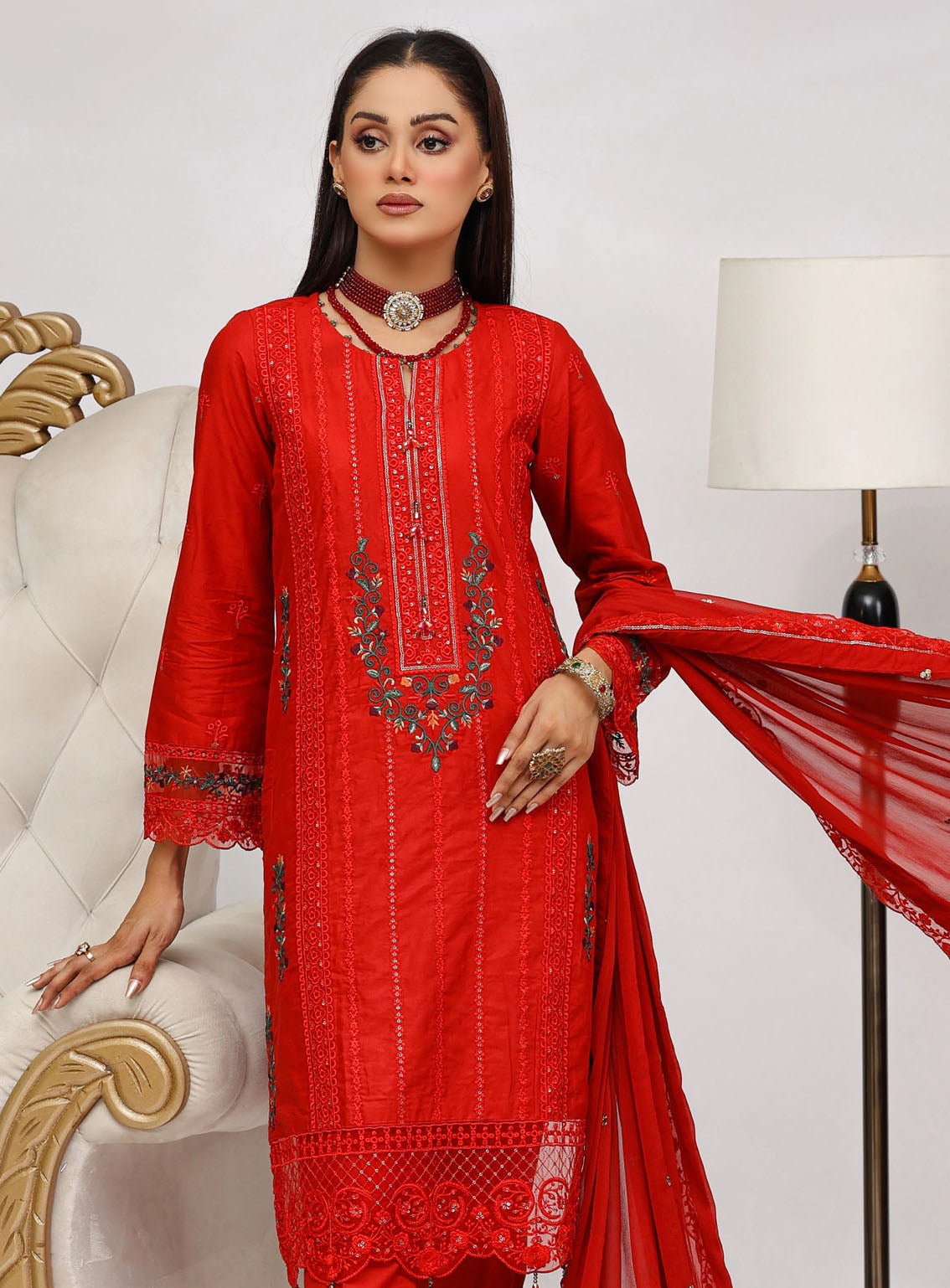 Sajni By Pakdaman Luxury Embroidered Lawn 3 Piece Stitched Suit PDF24S D-9902 Sajni By Pakdaman Luxury Embroidered Lawn 3 Piece Stitched Suit PDF24S D-9902