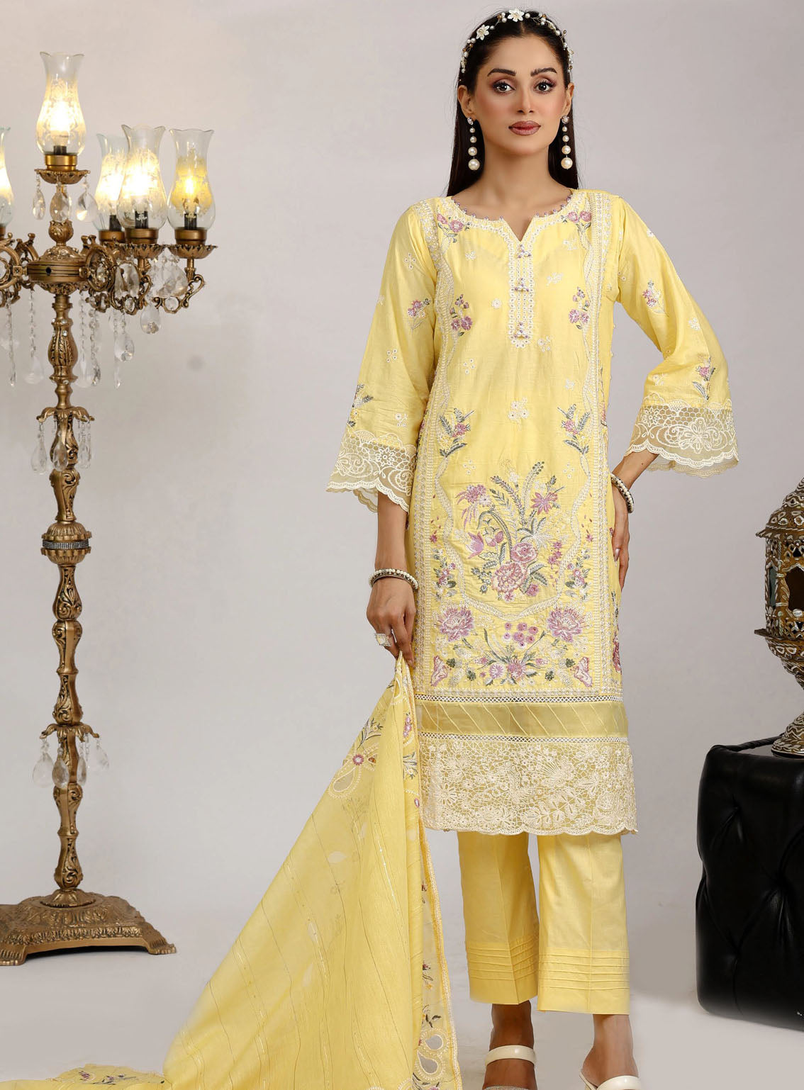 Sajni By Pakdaman Luxury Embroidered Lawn 3 Piece Stitched Suit PDF24S D-9903 Sajni By Pakdaman Luxury Embroidered Lawn 3 Piece Stitched Suit PDF24S D-9903