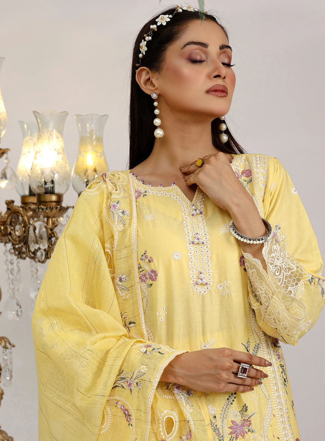 Sajni By Pakdaman Luxury Embroidered Lawn 3 Piece Stitched Suit PDF24S D-9903 Sajni By Pakdaman Luxury Embroidered Lawn 3 Piece Stitched Suit PDF24S D-9903