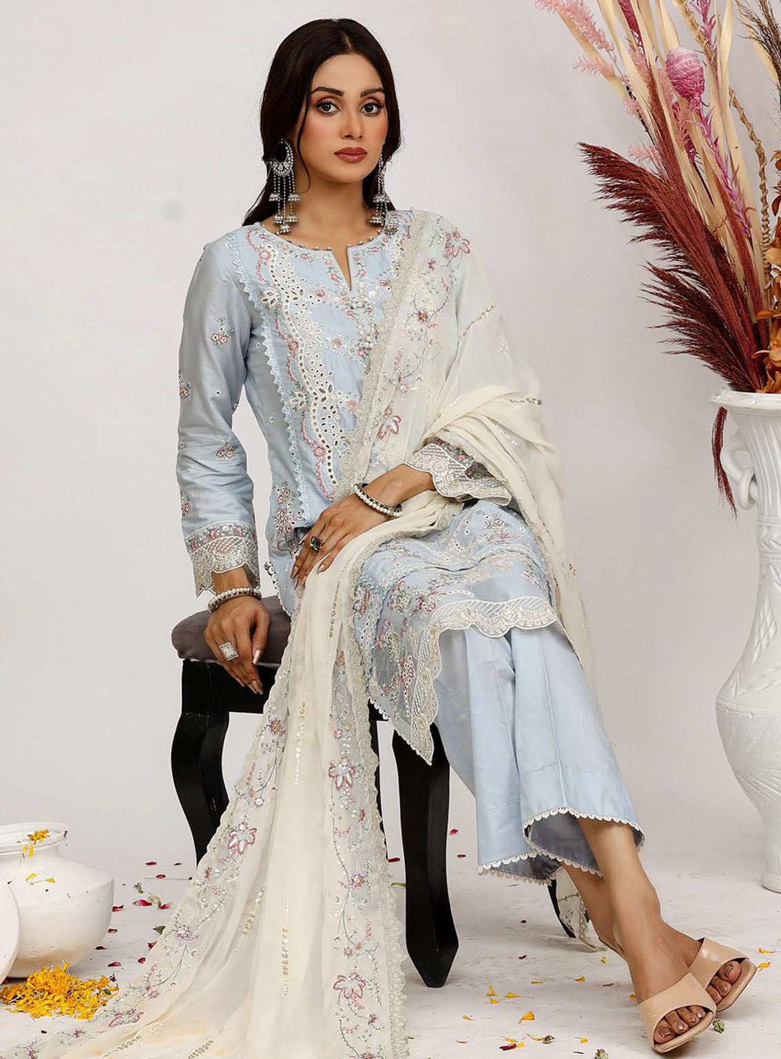 Sajni By Pakdaman Luxury Embroidered Lawn 3 Piece Stitched Suit PDF24S D-9906 Sajni By Pakdaman Luxury Embroidered Lawn 3 Piece Stitched Suit PDF24S D-9906