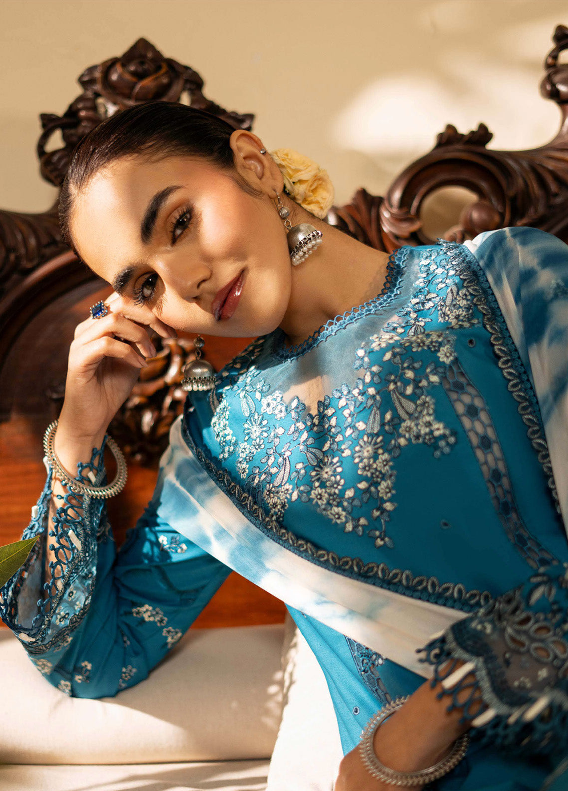 Sajni By Zarposh Embroidered Lawn 3 Piece Unstitched Suit ZP25S D-AZAL Sajni By Zarposh Embroidered Lawn 3 Piece Unstitched Suit ZP25S D-AZAL