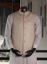 Sami Saeed Designer Raw Silk Stitched Waistcoat SS25DVC D-02345-FN