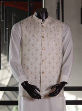 Sami Saeed Designer Raw Silk Stitched Waistcoat SS25DVC D-35674-FW