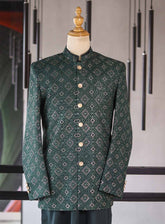 Sami Saeed Embroidered Raw Silk Prince Coat SS25PC D-56789-GR