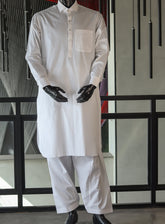 Sami Saeed Plain Premium Kameez Shalwar - SS24PP WHT
