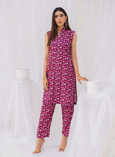 Sana & Samia By Lala Textile Digital Airjet Printed Cambric 2 Piece Unstitched Suit LT24S&S LS-094 BERRY