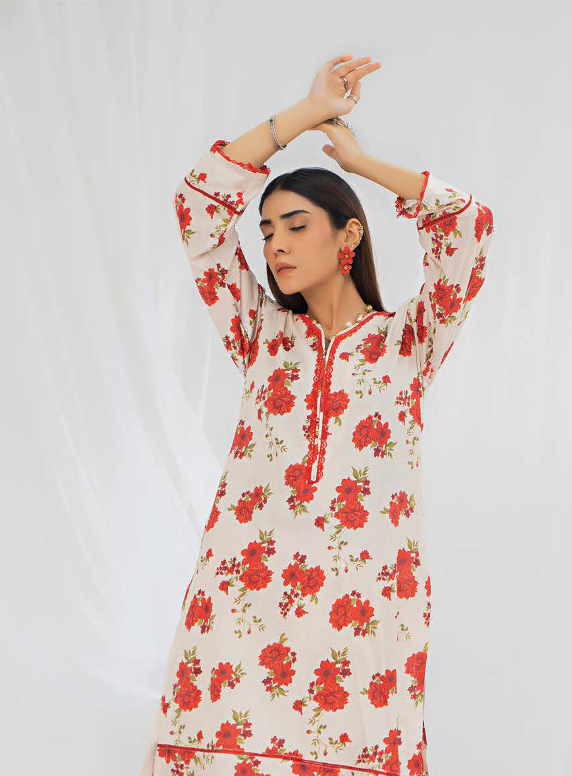 Sana & Samia By Lala Textile Digital Airjet Printed Cambric 2 Piece Unstitched Suit LT24S&S LS-100 BLOOM Sana & Samia By Lala Textile Digital Airjet Printed Cambric 2 Piece Unstitched Suit LT24S&S LS-100 BLOOM