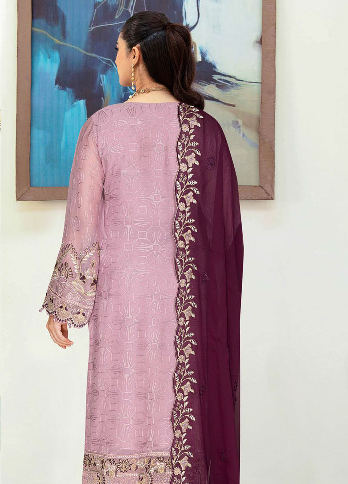 Sangeet By Ramsha Embroidered Chiffon 3 Piece Semi Stitched Suit RM24SV1 B-101 Sangeet By Ramsha Embroidered Chiffon 3 Piece Semi Stitched Suit RM24SV1 B-101