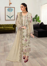 Sangeet By Ramsha Embroidered Chiffon 3 Piece Semi Stitched Suit RM24SV1 B-104