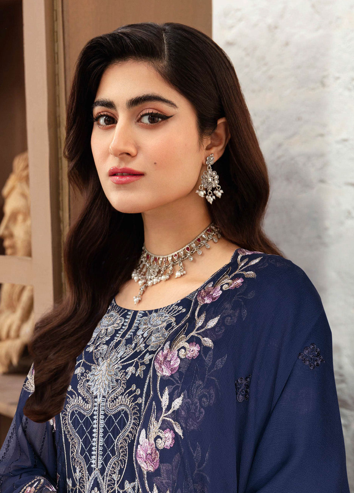 Sangeet By Ramsha Embroidered Chiffon 3 Piece Semi Stitched Suit RM24SV1 B-105 Sangeet By Ramsha Embroidered Chiffon 3 Piece Semi Stitched Suit RM24SV1 B-105