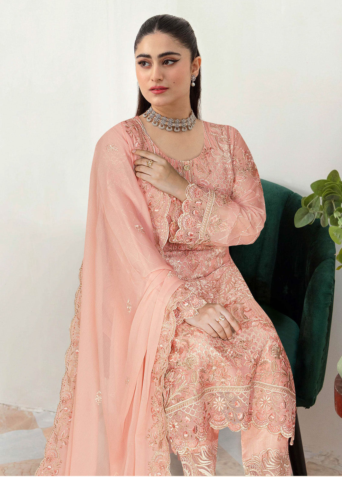 Sangeet By Ramsha Embroidered Chiffon 3 Piece Semi Stitched Suit RM24SV1 B-106 Sangeet By Ramsha Embroidered Chiffon 3 Piece Semi Stitched Suit RM24SV1 B-106