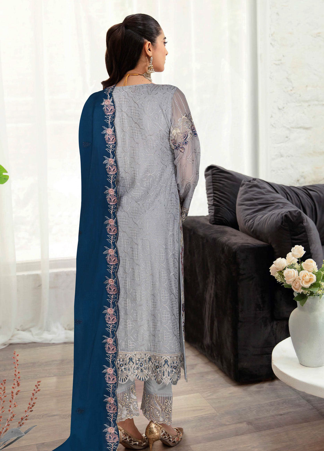 Sangeet By Ramsha Embroidered Chiffon 3 Piece Semi Stitched Suit RM24SV1 B-108 Sangeet By Ramsha Embroidered Chiffon 3 Piece Semi Stitched Suit RM24SV1 B-108