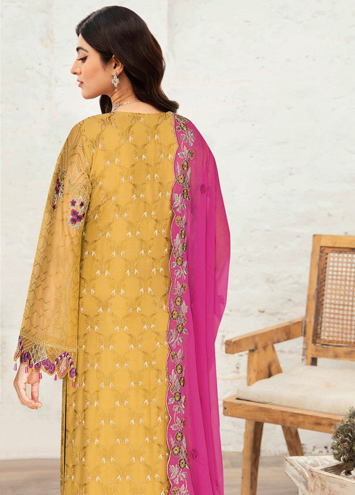Sangeet By Ramsha Embroidered Chiffon 3 Piece Semi Stitched Suit RM24SV1 B-109 Sangeet By Ramsha Embroidered Chiffon 3 Piece Semi Stitched Suit RM24SV1 B-109