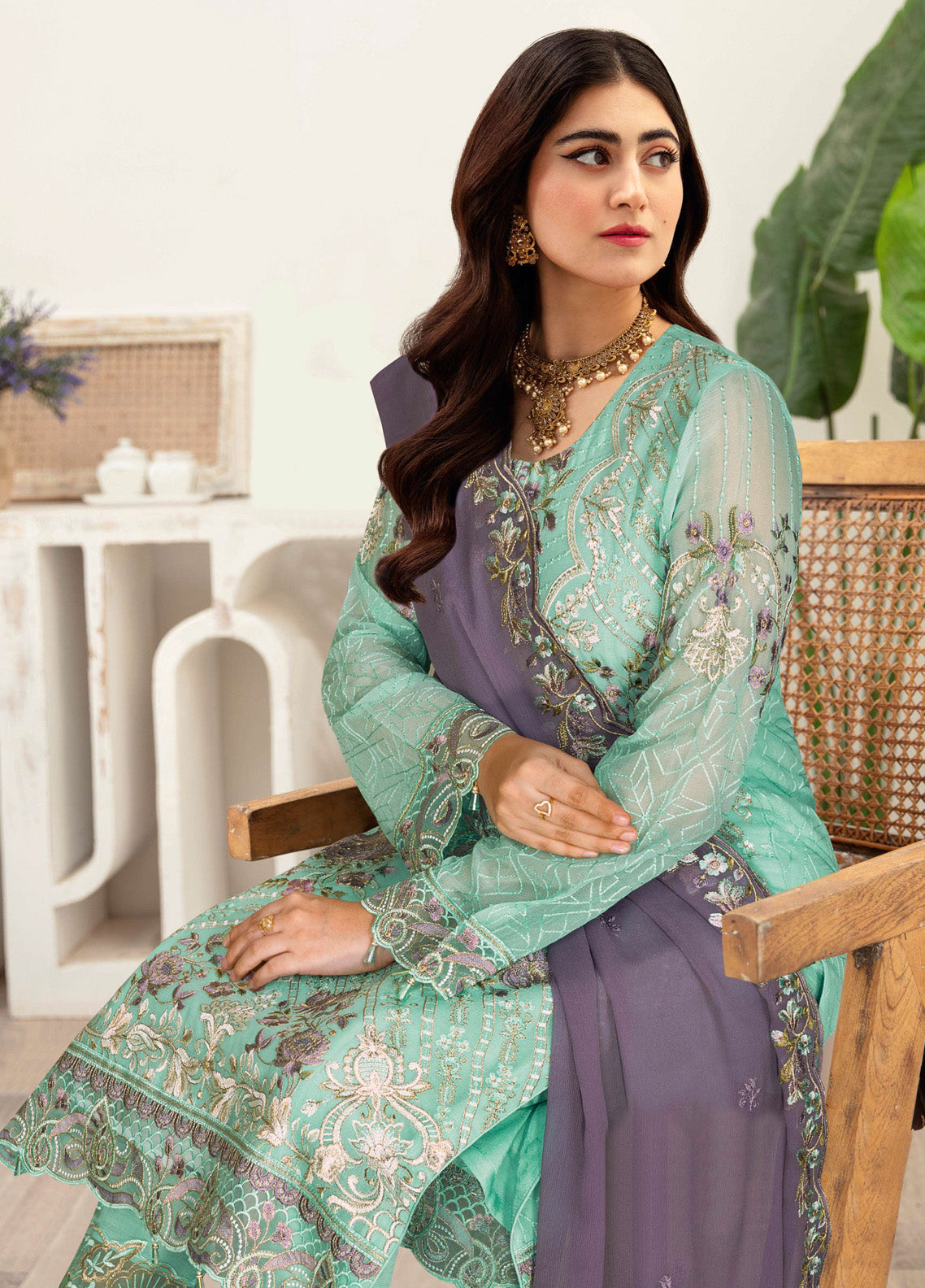 Sangeet By Ramsha Embroidered Chiffon 3 Piece Semi Stitched Suit RM24SV1 B-110 Sangeet By Ramsha Embroidered Chiffon 3 Piece Semi Stitched Suit RM24SV1 B-110