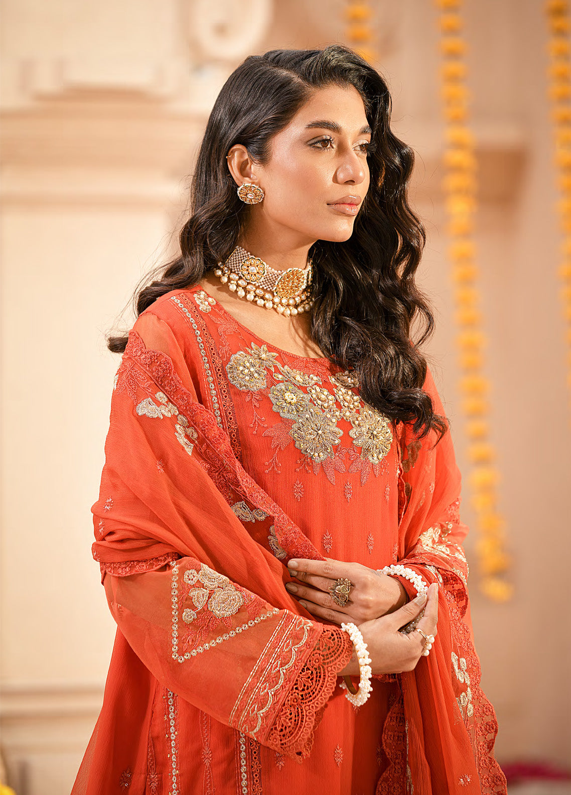 Saraab By Addee Embroidered Chiffon 3 Piece Stitched Suit AD25S D-MF-021 SAANJH Saraab By Addee Embroidered Chiffon 3 Piece Stitched Suit AD25S D-MF-021 SAANJH