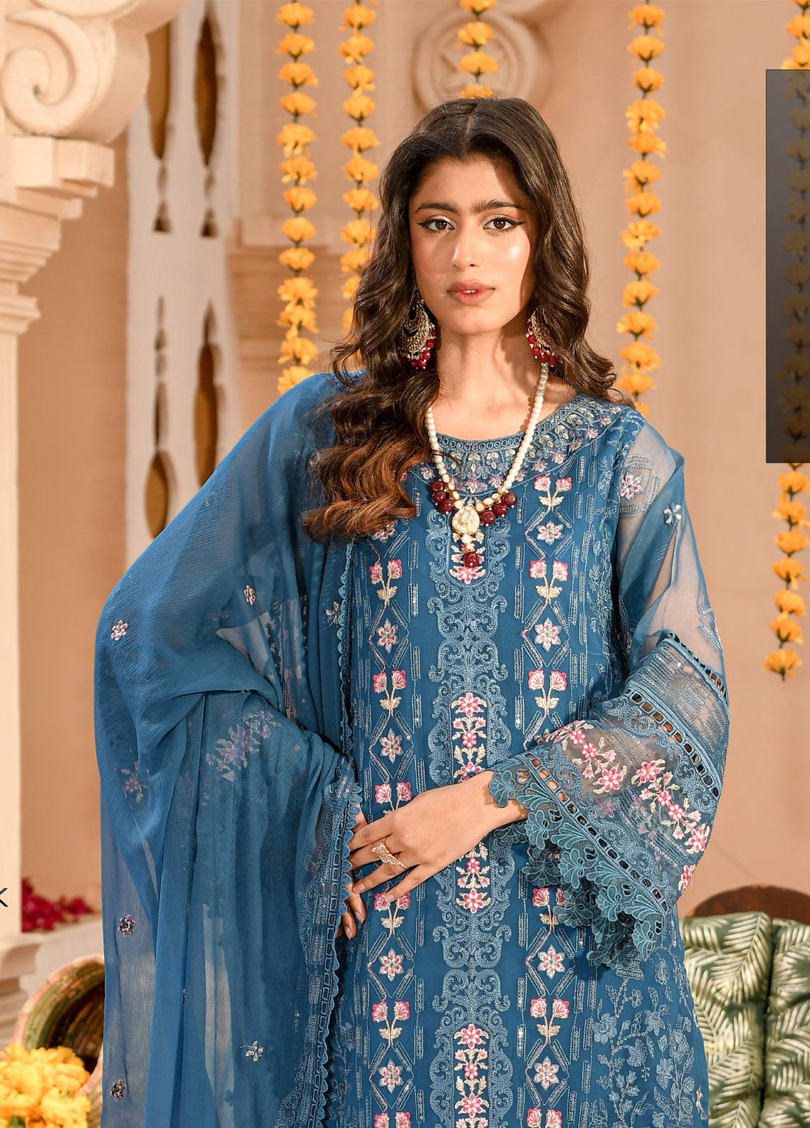 Saraab By Addee Embroidered Chiffon 3 Piece Stitched Suit AD25S D-MF-027 INAAYAT Saraab By Addee Embroidered Chiffon 3 Piece Stitched Suit AD25S D-MF-027 INAAYAT