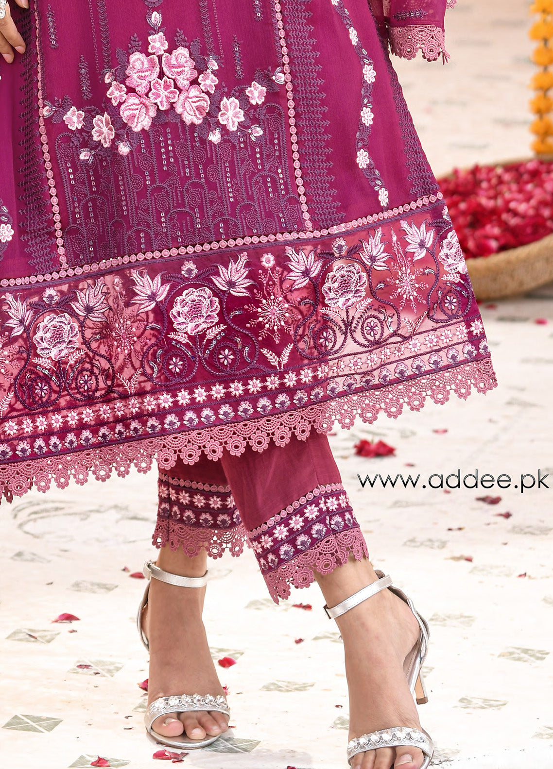 Saraab By Addee Embroidered Chiffon 3 Piece Stitched Suit AD25S D-MF-028 IRSA Saraab By Addee Embroidered Chiffon 3 Piece Stitched Suit AD25S D-MF-028 IRSA
