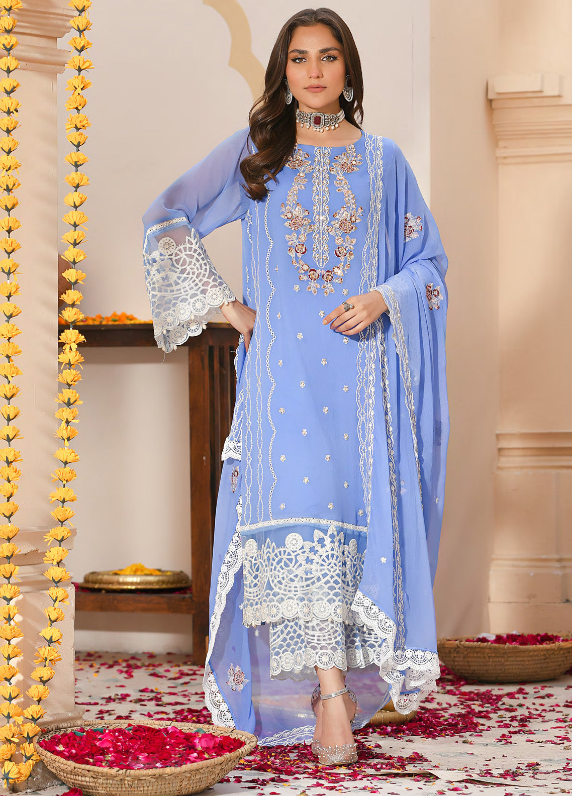 Saraab By Addee Embroidered Chiffon 3 Piece Stitched Suit AD25S D-MF-029 ARSH Saraab By Addee Embroidered Chiffon 3 Piece Stitched Suit AD25S D-MF-029 ARSH