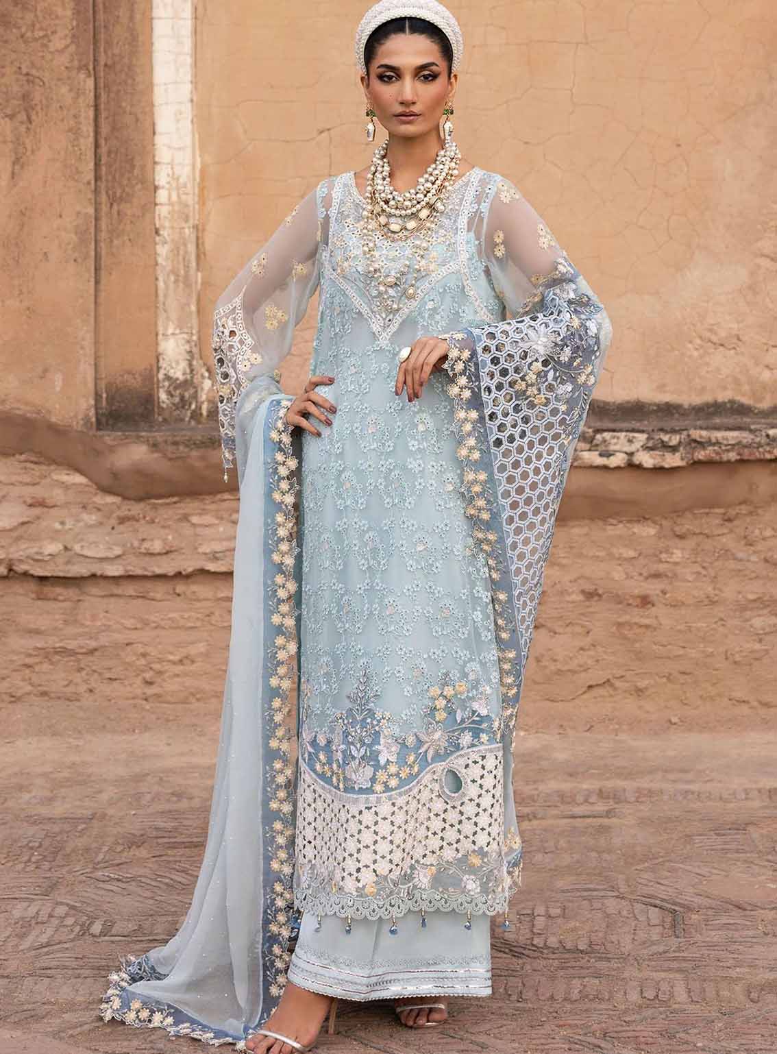 Sardinia Embroidered Chiffon 3 Piece Unstitched Suit SRD25CF D-1104 FEROZA Sardinia Embroidered Chiffon 3 Piece Unstitched Suit SRD25CF D-1104 FEROZA